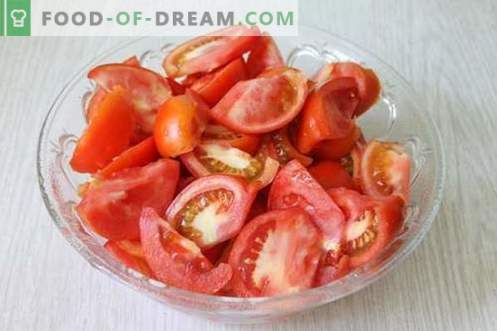 Salada para o inverno de pimentas e tomates com aspirina - o método ideal de conserva