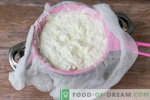 Queijo ou queijo feta em casa. Como fazer queijo caseiro é saboroso e barato.