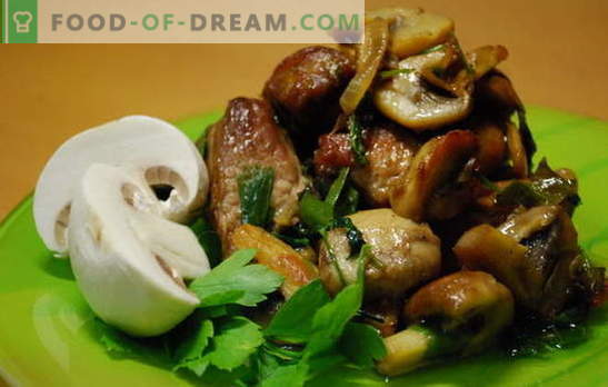 Carne com champignon - aroma e sabor. Receitas de carne com champignons: cozidos, fritos, no forno, em uma panela, em um fogão lento