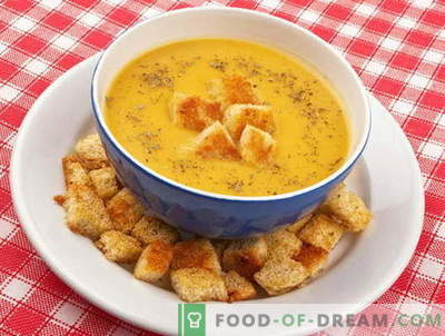 Sopa com croutons - as melhores receitas. Como corretamente e saboroso cozinhar sopa com croutons.