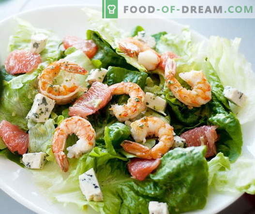 Salada de camarão - as melhores receitas. Como corretamente e saboroso cozinhar salada de camarão.