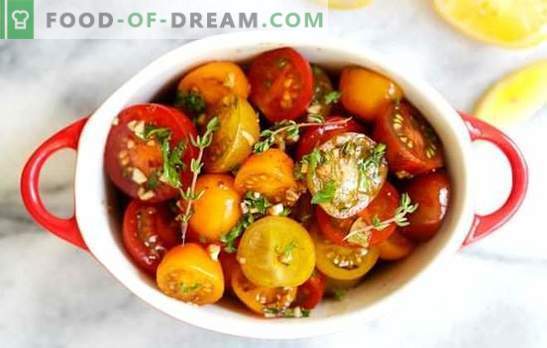Tomates levemente salgados em um pacote: uma receita rápida para um delicioso lanche. Receitas instantâneas de tomates levemente salgados em um pacote