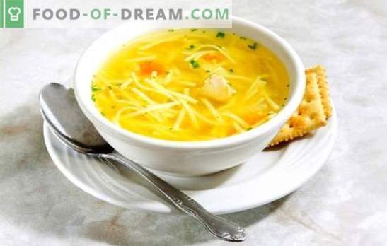 Caldo de macarrão de galinha - sopa light. As melhores receitas de caldo de galinha com macarrão: com miúdos, ovo, queijo, tomate
