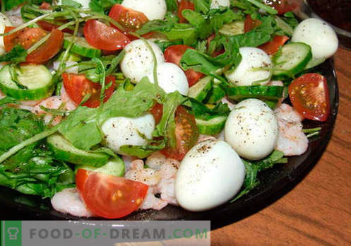 Salada de Ovo de Codorna - uma seleção das melhores receitas. Como corretamente e saboroso para cozinhar uma salada com ovos de codorna.