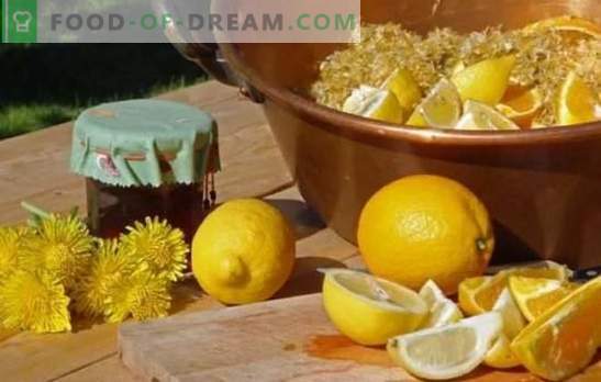 Doce de dente-de-leão com limão - uma doçura útil! Variantes de geléia dandelion com limão, tangerina, hortelã, maçã, romã