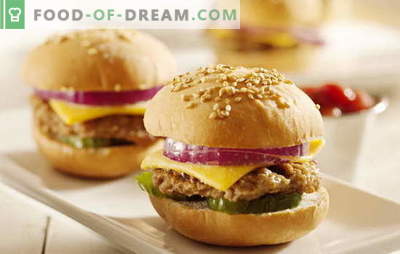 Hamburger em casa: receitas de pães e coberturas. Prepare hamburgers em casa: com peixe, carne, cogumelos