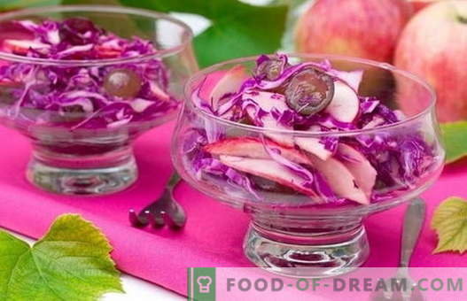 Salada de repolho roxo - uma seleção das melhores receitas. Cozinhando deliciosas saladas com repolho roxo.