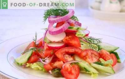 Fresh tomato salad: an old tale in a new way. Original recipes of salad from fresh tomatoes for holidays and weekdays