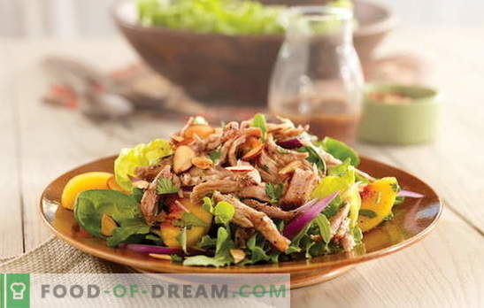 Uma salada simples com carne é um lanche saudável. Como preparar uma salada simples com frango, porco ou vaca