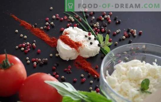 What spices and seasonings are needed for cottage cheese dishes, and what should not be added?