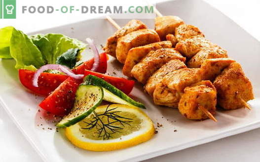 Kebab de frango - as melhores receitas. Como cozinhar espetos de frango.