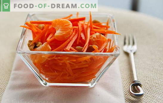 Saladas de cenoura - receitas simples para lanches ensolarados! Saladas de cenoura simples com carne, maçãs, nozes, legumes