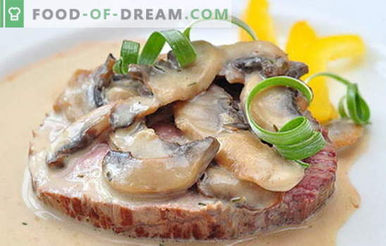Carne com cogumelos em um fogão lento: com cerveja, batatas, ameixas, creme azedo. As melhores receitas de carne com cogumelos em um fogão lento