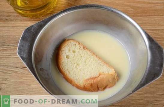 Croutons com leite em um ovo: lanche em cinco minutos! Como preparar croutons com leite em um ovo: uma foto-receita passo a passo