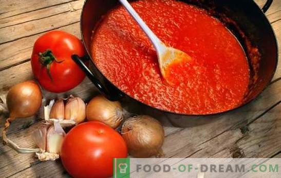Molho de tomate para o inverno: do ketchup georgiano ao adjika da Criméia. Preparamos molhos de tomate caseiros para o inverno