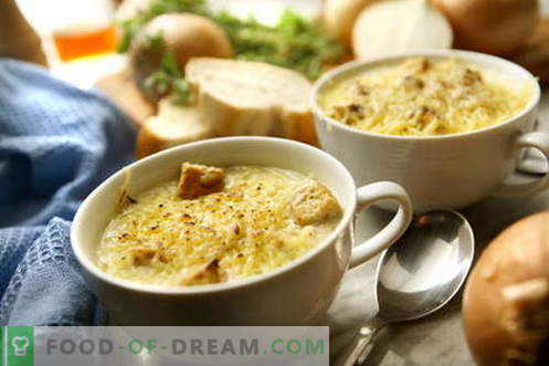 Sopa de cebola - as melhores receitas. Como corretamente e saboroso cozinhar sopa de cebola.