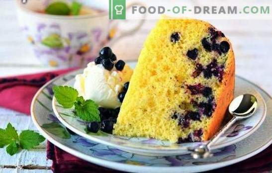 Torta com blueberries em um fogão lento - sempre se mostra brilhante! Receitas de bolos diferentes com mirtilos em um fogão lento