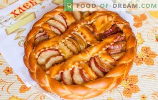 Pastel de levadura con manzanas en el horno - ¡airoso! Pasteles de levadura cerrados y abiertos con manzanas en el horno