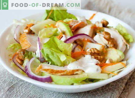 Salada de frango defumado - as melhores receitas. Como corretamente e saborosa salada cozida com frango defumado.