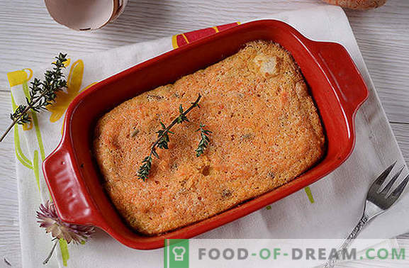 Caçarola de cenoura: brilhante e saborosa, quase como um bolo! Autor passo a passo foto-receita útil caçarola de cenoura