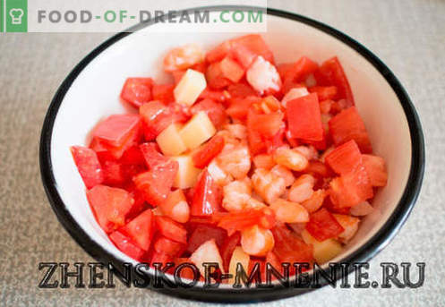 Salada com camarão - uma receita com fotos e descrição passo-a-passo