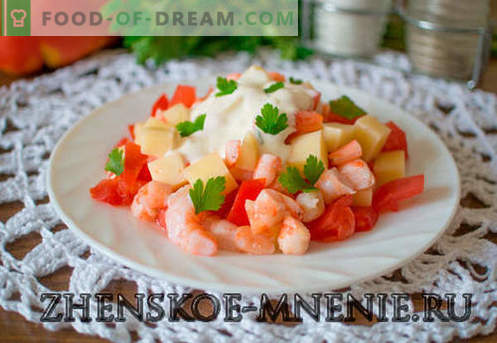 Salada com camarão - uma receita com fotos e descrição passo-a-passo