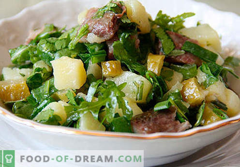 Salada com pepino em conserva - uma seleção das melhores receitas. Como corretamente e saboroso para preparar uma salada com pepinos em conserva.