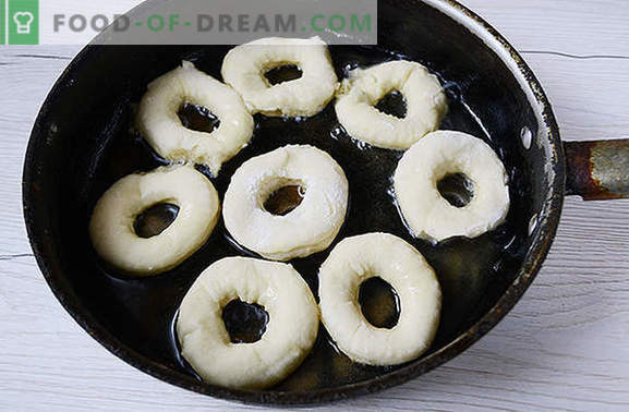 Donuts de levedura com leite: vamos fazer nossos animais felizes! Passo a passo receita de foto do autor para donuts com fermento no leite - tudo em detalhes