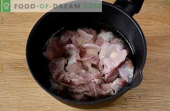 Goulash de ventrículo de frango: uma receita de foto passo-a-passo. Prato para atletas e perda de peso - delicioso goulash de moela de frango
