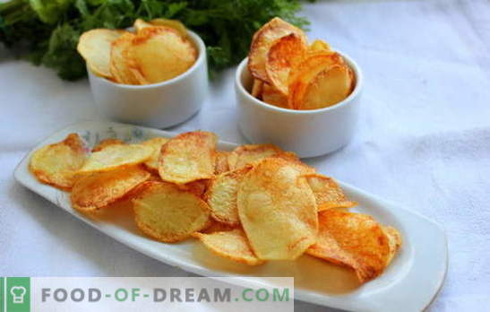 Chips em casa - sem mal! Como fazer batatas fritas em casa: no microondas, no forno, queijo, de pita, clássico