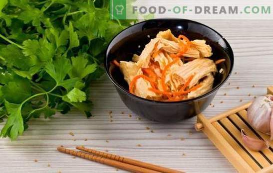 Espargos de soja - receitas de aperitivos e pratos quentes. Receitas de espargos de soja para todos os dias: com arroz, frunchoza, frango, cogumelos