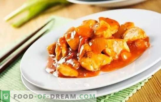 Frango ao molho chinês - simples e oriental. Cozinhar pratos exóticos de frango em molho chinês em casa