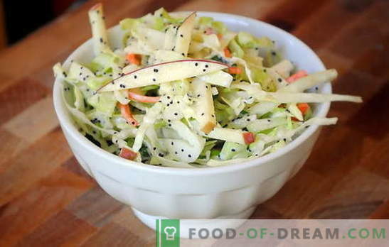 Salada de repolho com maçã - recarga de vitaminas! Receitas salada de repolho com maçãs para os dias todos os dias e jejum