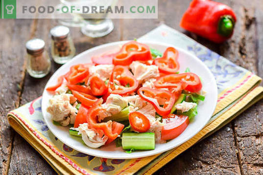 Salada dietética com peito de frango sem maionese