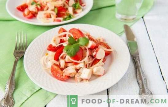 Salada de caranguejo com tomates - beleza real na simplicidade! Top 10 receitas comprovadas para salada de caranguejo com tomates