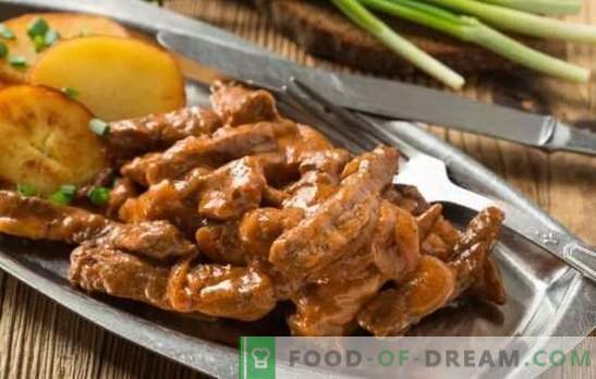 Strogonoff de carne: uma receita de carne clássica. Os segredos do strogonoff de carne bovina: opções clássicas e diferentes
