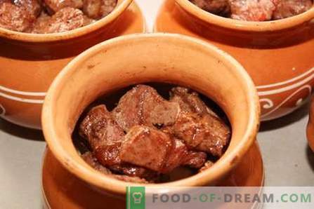 Carne em conserva - as melhores receitas. Como corretamente e saboroso cozinhar carne em vasos.