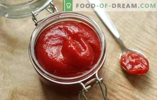 Ketchup em pasta de tomate - molhos rápidos para qualquer tipo de prato. Receitas para ketchup de pasta de tomate: só em casa é melhor!