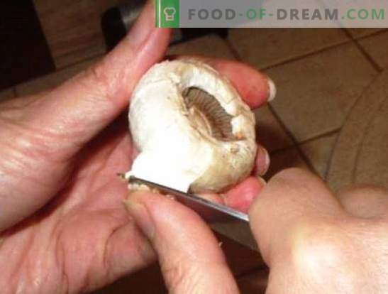 Como limpar champignons: para ferver, fritar, marinar. Os champignons são limpos antes de cozinhar e por quê?