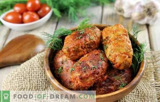 Grechanik com carne picada no forno não é apenas hambúrgueres! Cozinhar grego perfumado e suculento no forno com molhos, cogumelos, fígado