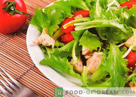 Salada com frango e tomate - as melhores receitas. Como corretamente e saboroso para preparar uma salada com frango e tomate.