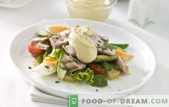 Saladas com ovo e maionese - um deleite saudável. Receitas originais de puff e saladas mistas simples com ovos e maionese