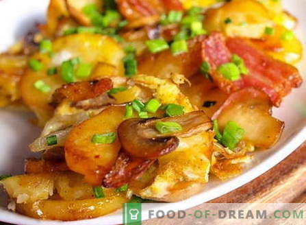 Batatas com cogumelos - as melhores receitas. Como corretamente e saboroso cozinhar batatas com cogumelos.