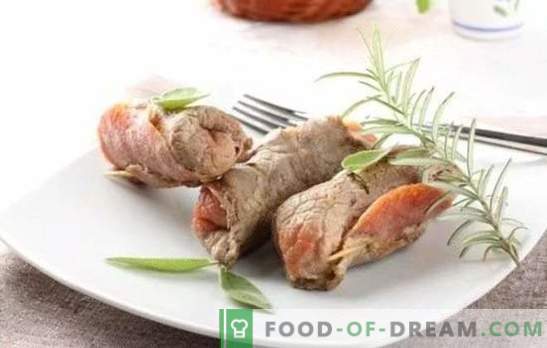 Rolos de carne de porco são um prato festivo colorido. As receitas mais interessantes de deliciosos pães de carne de porco