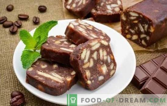 Salsicha de Cookies de Chocolate: Uma Receita Passo-a-Passo. Variantes de chouriço de chocolate com nozes, passas, licor