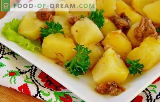 Batatas com cozido em fogo lento - de forma simples e saborosa. Prepare batatas com ensopado em um fogão lento e mergulhe de volta