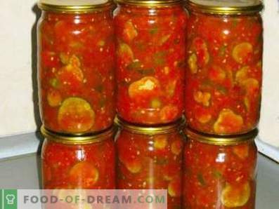 Pepinos em molho de tomate para o inverno